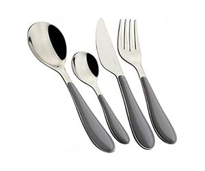BUGATTI GGGU-023F50 Gioia Ménagère de 24 Pièces Service de Table SAN/Acier Gris 22 x 8 x 30 cm