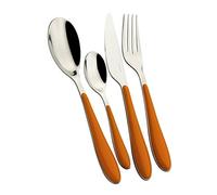 BUGATTI GGOU-023F50 Gioia Ménagère de 24 Pièces Service de Table SAN/Acier Orange 22 x 8 x 30 cm