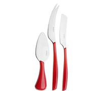BUGATTI GL3U-021F36/3 Glamour Ménagère de 3 Pièces Couteau à Fromage SAN/Acier Rouge 16 x 26 x 3 cm