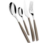 Casa Bugatti – Ensemble de couverts Glamour, 24 pièces inox 18/10, manches tabac pour 6 personnes