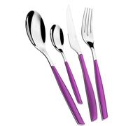 BUGATTI, Glamour, Ensemble de 4 Couverts en Acier Inoxydable 18/10 et Manche Couleur Iris. Ensemble de Couverts pour 1 Personne composé de 1 cuillère, 1 Fourchette, 1 Couteau et 1 cuillère à café