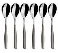 BUGATTI, Glamour, Lot de 6 cuillères à café en acier inoxydable 18/10 et poignée ARGENT, moulure Bugatti Pro-Tech System, va au lave-vaisselle