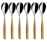 BUGATTI, Glamour, Lot de 6 cuillères à café en Acier Inoxydable 18/10 et poignée Couleur Or, moulure Pro-Tech System, va au Lave-Vaisselle