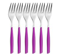 BUGATTI, Glamour, Lot de 6 fourchettes à Dessert en Acier Inoxydable 18/10 et poignée Couleur Iris, emballé dans Une boîte Cadeau, va au Lave-Vaisselle