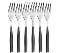 BUGATTI, Glamour, Lot de 6 fourchettes à Dessert en Acier Inoxydable 18/10 et poignée Noir FUMÉ, emballé dans Une boîte Cadeau, va au Lave-Vaisselle
