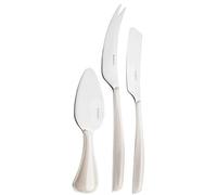 BUGATTI GLAU-021F36/3 Glamour Ménagère de 3 Pièces Couteau à Fromage SAN/Acier Ivoire 16 x 26 x 3 cm