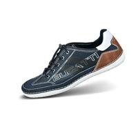 bugatti Homme Baskets décontractées à la Mode avec détails de Logo et Semelle Flexible, Bleu Foncé, 46 EU