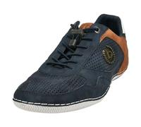 bugatti Homme Baskets décontractées à semelle souple, chaussures à lacets avec mousse à mémoire de forme, lacets élastiques, Bleu Foncé, 41 EU