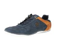 bugatti Homme Baskets décontractées à semelle souple, chaussures à lacets avec mousse à mémoire de forme, lacets élastiques, Bleu Foncé, 42 EU
