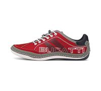 bugatti Homme Baskets décontractées à semelle souple, chaussures à lacets avec mousse à mémoire de forme, lacets élastiques, Rouge, 44 EU