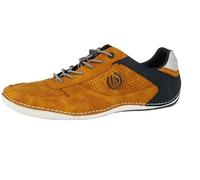 bugatti Homme Baskets décontractées à semelle souple, chaussures à lacets avec mousse à mémoire de forme, lacets élastiques, Jaune, 43 EU
