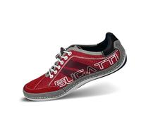 bugatti Homme Baskets décontractées à semelle souple, chaussures à lacets avec mousse à mémoire de forme, lacets élastiques, Rouge, 40 EU