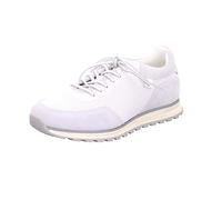 bugatti Homme Baskets décontractées en Cuir, Chaussures à Lacets avec Mousse à mémoire de Forme, Semelle intérieure remplaçable, Blanc, 44 EU