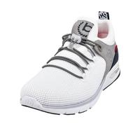 bugatti Homme Baskets sportives avec mousse à mémoire de forme au design sportif, lacets élastiques, respirantes, Blanc, 41 EU