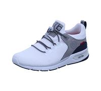 bugatti Homme Baskets sportives avec mousse à mémoire de forme au design sportif, lacets élastiques, respirantes, Blanc, 42 EU