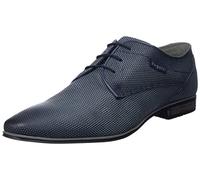 bugatti Homme Chaussure Basse Business en Cuir de Haute qualité, Derby au Design Minimaliste, Bleu, 45 EU