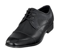 bugatti Homme Chaussure Basse Business en Cuir, Derby à Bout croisé et Lignes élégantes, Noir, 43 EU