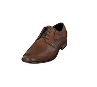bugatti Homme Chaussure basse business en cuir, Derby avec finition à la main et perforation, Brun, 40 EU