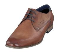 bugatti Homme Chaussure basse business en cuir, Derby avec finition bicolore, Brun, 43 EU