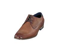 bugatti Homme Chaussure basse business en cuir, Derby avec finition bicolore, Brun, 47 EU