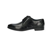 bugatti Homme Chaussure basse business en cuir, derby avec finition bicolore, coupe ergonomique avec élastique, Noir, 42 EU