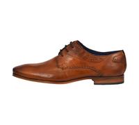 bugatti Homme Chaussure basse business en cuir, Derby avec finition bicolore et coutures main, Cognac, 43 EU