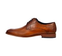 bugatti Homme Chaussure basse business en cuir, Derby avec finition bicolore et semelle intérieure souple, Cognac, 40 EU