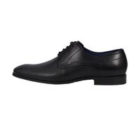 bugatti Homme Chaussure basse business en cuir, Derby avec tige perforée, Noir, 44 EU