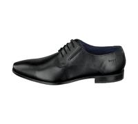 bugatti Homme Chaussure basse business en cuir, derby classique avec élastique, Noir, 44 EU
