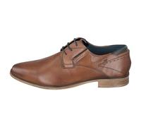 bugatti Homme Chaussure basse business en cuir, derby durable au look usé, Cognac, 41 EU