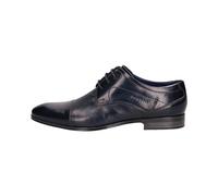 bugatti Homme Chaussure Basse d'affaires Classique en Cuir, Derby avec Bout croisé et Perforation, Bleu Foncé, 42 EU