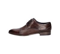 bugatti Homme Chaussure Basse d'affaires Classique en Cuir, Derby avec Bout croisé et Perforation, Marron Foncé, 43 EU