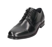 bugatti Homme Derby mit Textileinsatz und Querkappe à Lacets, Noir, 45 EU