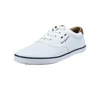 bugatti Homme Sneaker en Toile de Coton, Chaussure Basse en Toile avec Semelle Flexible, Blanc, 42 EU