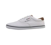 bugatti Homme Sneaker en Toile de Coton, Chaussure Basse en Toile avec Semelle Flexible, Blanc, 44 EU