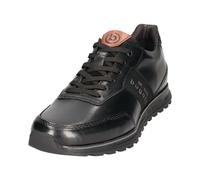 bugatti Homme Vollleder-Sneaker im Businesslook mit Schriftzug an der Seite Basket, Noir 1000, 42 EU