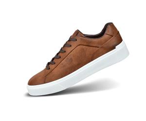 bugatti Homme Zeitlose Sneaker für Einen Vielseitigen, Sportlich-eleganten Look Chaussures Basses à Lacets, Cognac, 41 EU