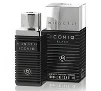 bugatti Parfum pour homme Iconiq Black 100 ml, parfum boisé, ambré, épicé, avec des notes complexes de cardamome, de bois de santal, de lavande et d'ambre I Eau de toilette foncée distinctive pour