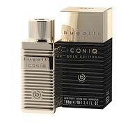 bugatti Parfum pour homme Iconiq Gold Edition 100 ml I Eau de toilette pour homme avec bergamote, notes épicées, iris et musc I Sensuel et confiant I Parfum pour homme agrumé/ambré