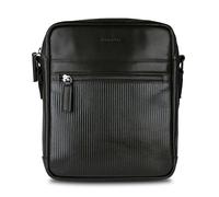 bugatti Joel sac bandoulière L en cuir de vachette avec structure plissée, sac crossover, noir