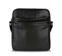 bugatti Joel sac bandoulière M en cuir de vachette, sac crossover avec structure plissée, noir