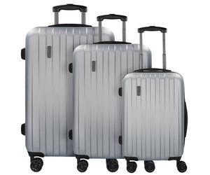 bugatti Lima 2.0 FL Set de valise à 4 roulettes 3pcs avec double roulettes couleur argent