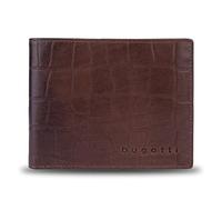 bugatti Lima - Portefeuille Homme en Cuir Effet Croco avec Protection RFID, Couleur Marron