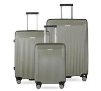 bugatti Linea Set de 3 valises rigides S, M & L, Trolley de Voyage Robuste en Polycarbonate, Olive