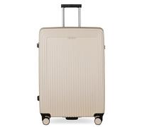 bugatti Linea Valise Rigide L avec 4 roulettes, Grand Trolley de Voyage en Polycarbonate, Beige