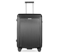 bugatti Linea Valise Rigide M avec 4 roulettes, Trolley de Voyage Robuste en Polycarbonate, Noir