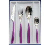 Casa Bugatti Ensemble de couverts Glamour 24 pièces Acier inox 18/10 Manche couleur Iris