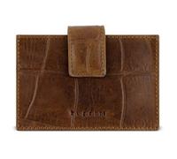 Bugatti Fashion Porte-cartes Nevio Cuir de vachette et de chèvre Look croco Cognac