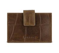 bugatti Nevio Porte-Cartes en Cuir de Vachette et de chèvre, Porte-Cartes en Look Croco, Cognac