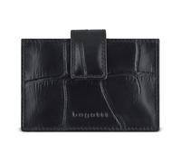 bugatti Nevio Porte-Cartes en Cuir de Vachette et de chèvre, Porte-Cartes en Look Croco, Noir